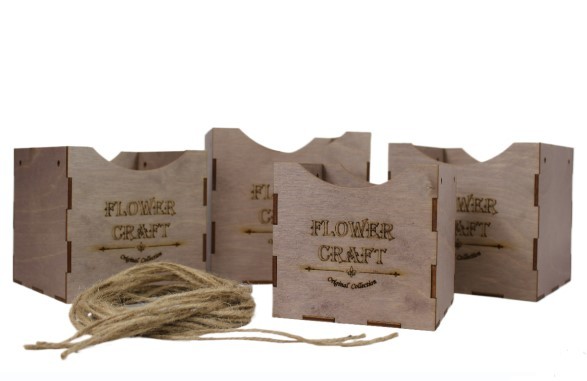 0000162 Набор кубик 4 в 1 "Flower Craft" (14*14; 13*13; 12*12; 11*11) Старёный дуб