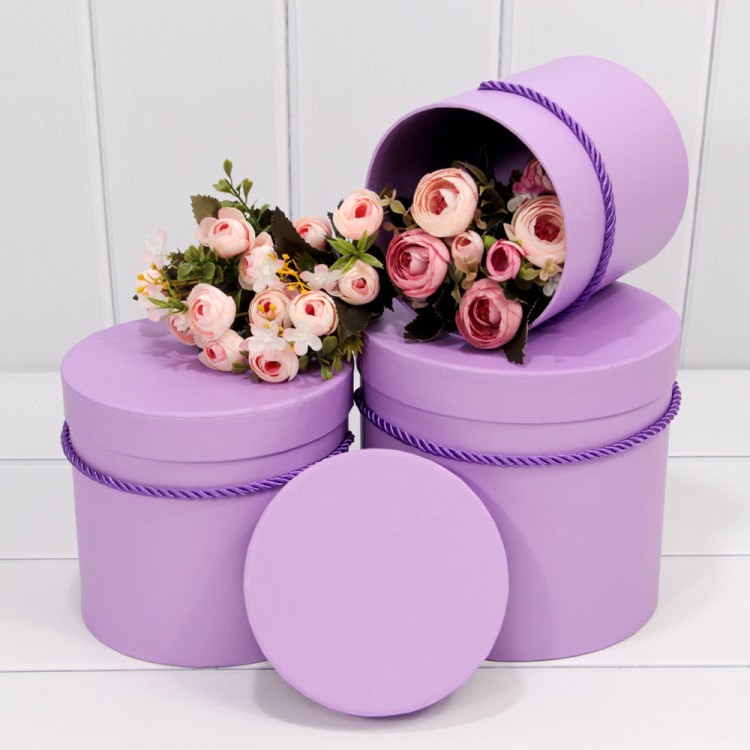 720112/166 Коробки Цилиндр Набор 1/3 18*17 Фиалковый 1/12