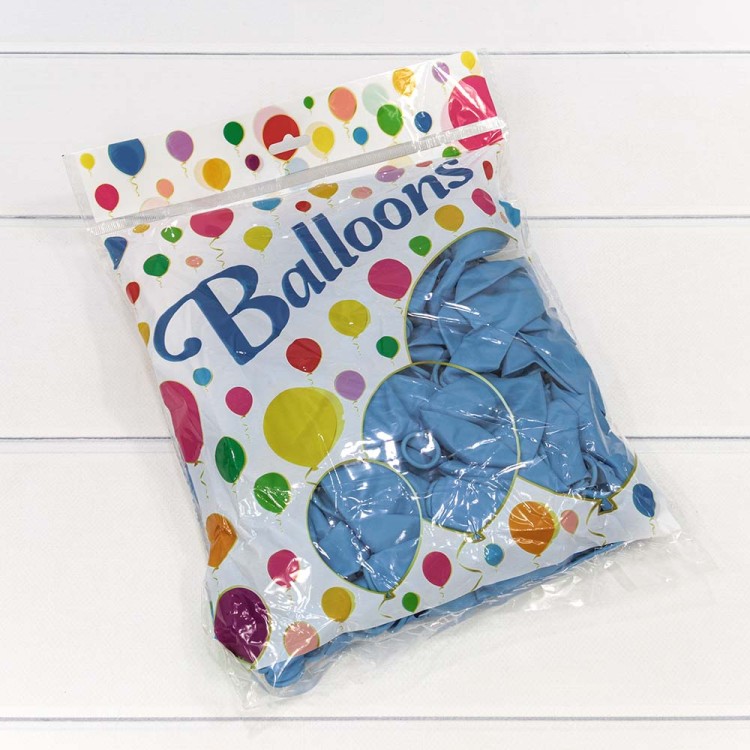 12300/11 Шарики воздушные из латекса "Пастель" 12"/30см (100 шт.) 2,8г Голубой 1/50