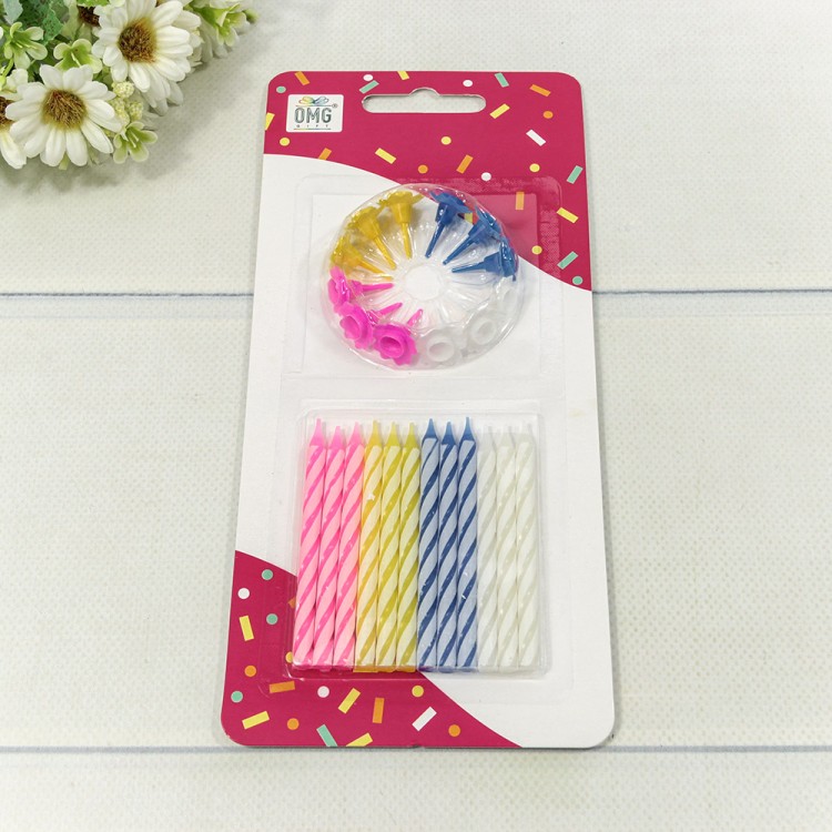 20010-51 Свечи для торта набор (12 шт.) 8см "Спираль" (микс) 1/24 1/288 20010-51 Свечи для торта набор (12 шт.) 8см "Спираль" (микс) 1/24 1/288