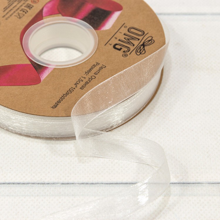 559-15/1042 Лента Органза 1,5см*100ярд Жемчужно-белый 1/18 1/72 559-15/1042 Лента Органза 1,5см*100ярд Жемчужно-белый 1/18 1/72