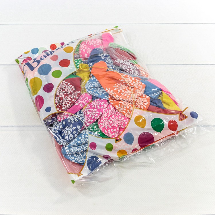 16500/1 Шарики воздушные из латекса с рисунком 12"/30см (100 шт.) 2,8г (микс 1) 1/60