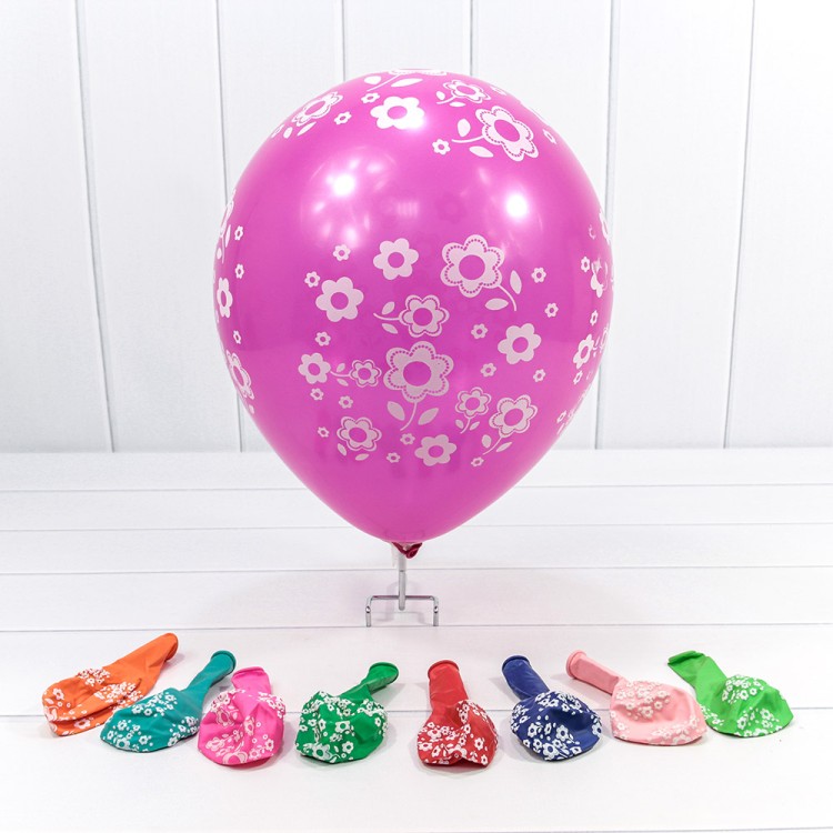 16500/4 Шарики воздушные из латекса с рисунком 12"/30см (100 шт.) 2,8г (микс 4) 1/60