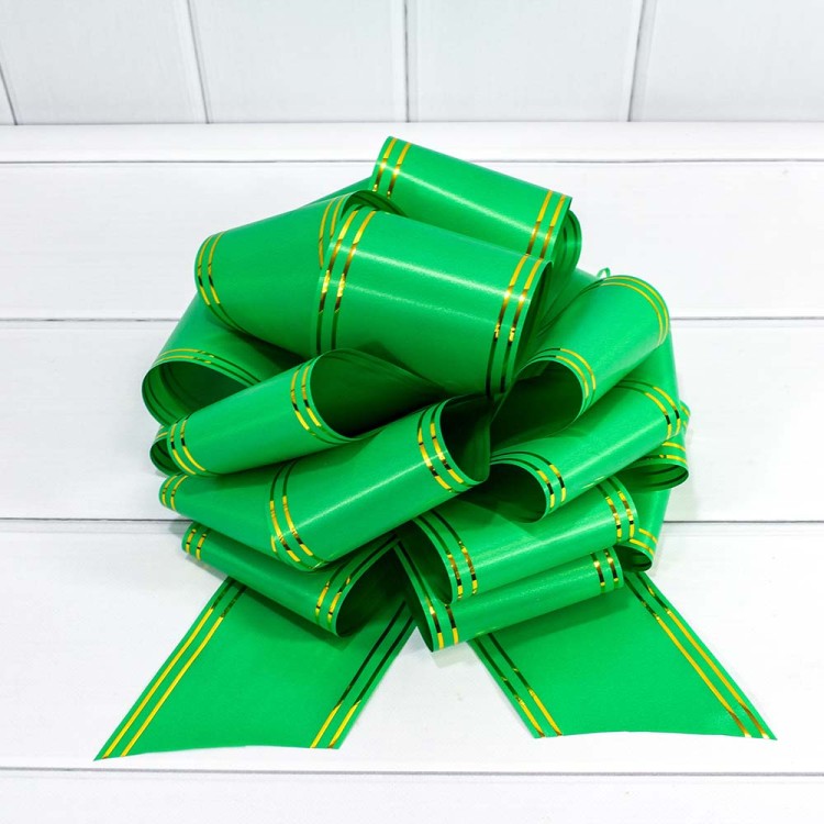 000525-100 Бант-шар 10см с золотой полосой (микс) 1/20 1/400