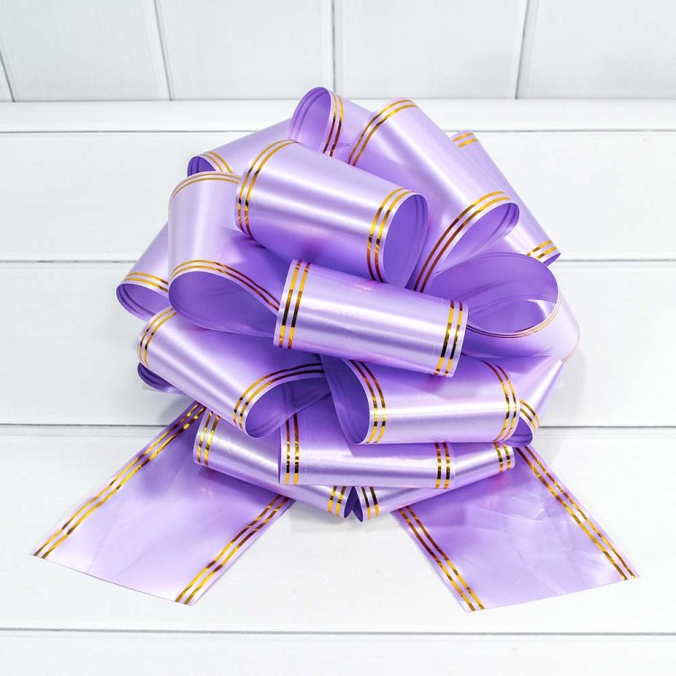 000525-100 Бант-шар 10см с золотой полосой (микс) 1/20 1/400