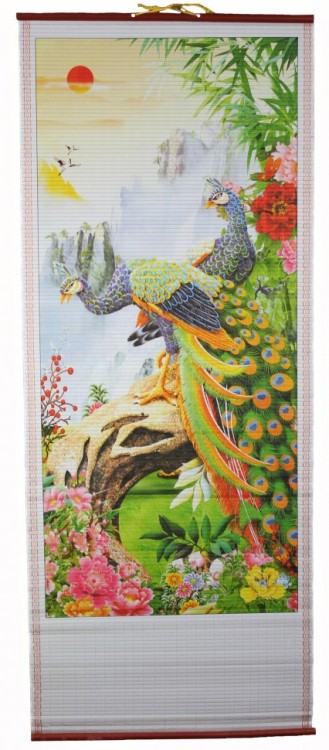 W-605 Бумажное панно с рисунком Павлины 320х840 мм W-605 Бумажное панно с рисунком Павлины 320х840 мм