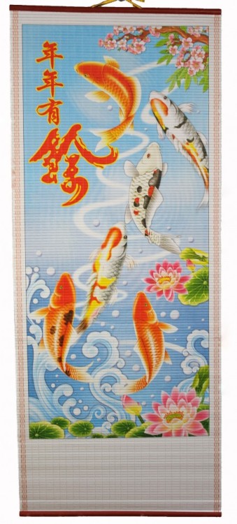 W-606 Бумажное панно с рисунком Карпы 320х840 мм W-606 Бумажное панно с рисунком Карпы 320х840 мм