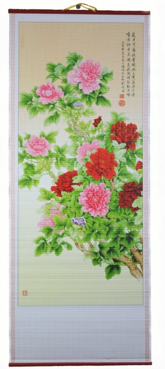 W-607 Бумажное панно с рисунком Китайская роза 320х840 мм W-607 Бумажное панно с рисунком Китайская роза 320х840 мм