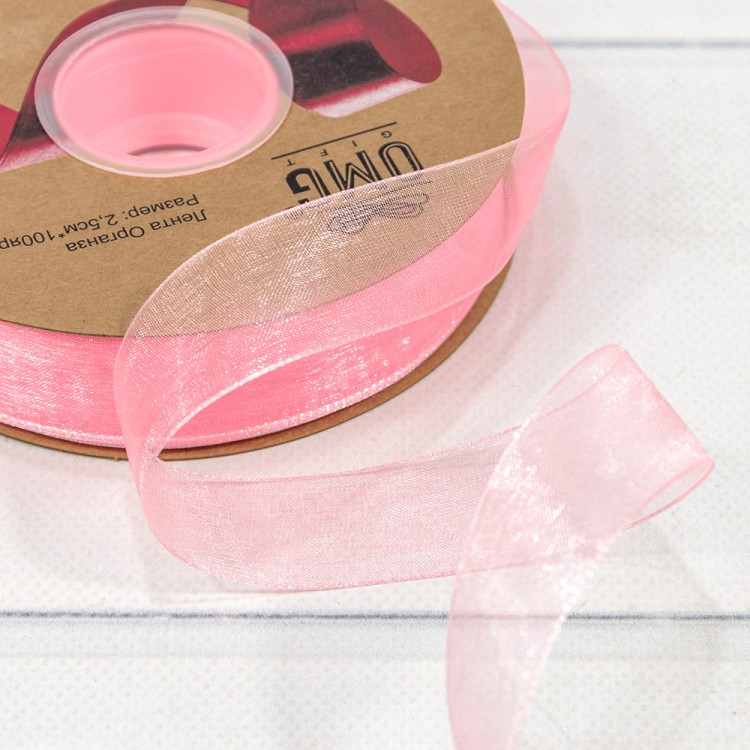 559-25/1004 Лента Органза 2,5см*100ярд Ярко-розовый 1/13 1/52 559-25/1004 Лента Органза 2,5см*100ярд Ярко-розовый 1/13 1/52