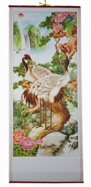 W-609 Бумажное панно с рисунком Аисты 32*84 см W-609 Бумажное панно с рисунком Аисты 32*84 см