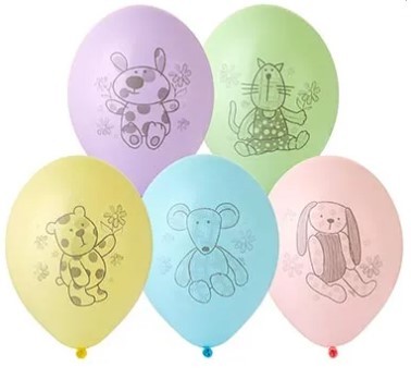 1111-1010 Шарики Зверюшки-Игрушки 36см, 5шт