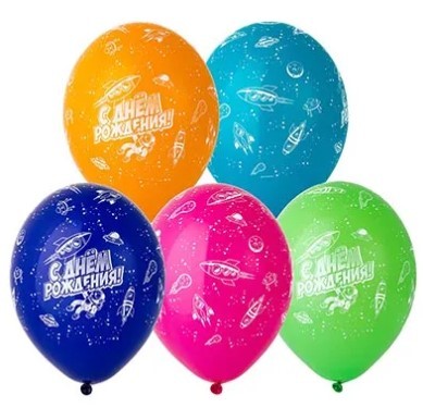 1111-1006 Шарики С ДРождения Космический 36см, 5шт 1111-1006 Шарики С ДРождения Космический 36см, 5шт