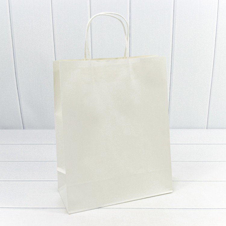 214C/1 Пакет подарочный Крафт Белый 26*33*12 120г 1/20 1/120