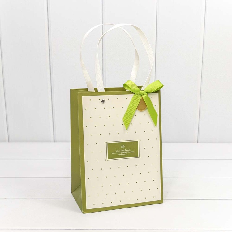 000142P/5 Пакет Подарочный "Зеленый горох" 22*16*10.5см Зеленый1/12 1/432