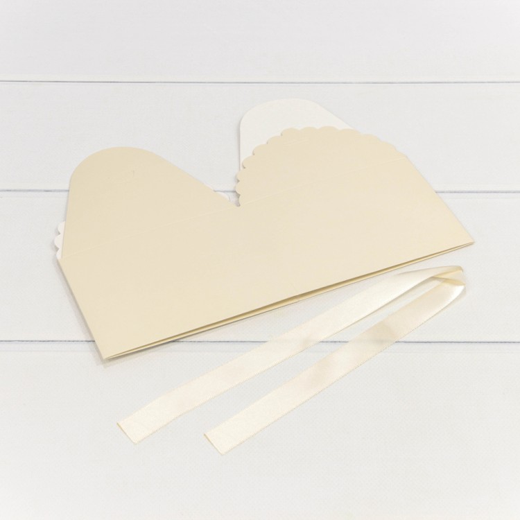 000920-7/5 Коробка Квадратная 14*14*10 сборная с атласной лентой Бежевый 1/20 1/500