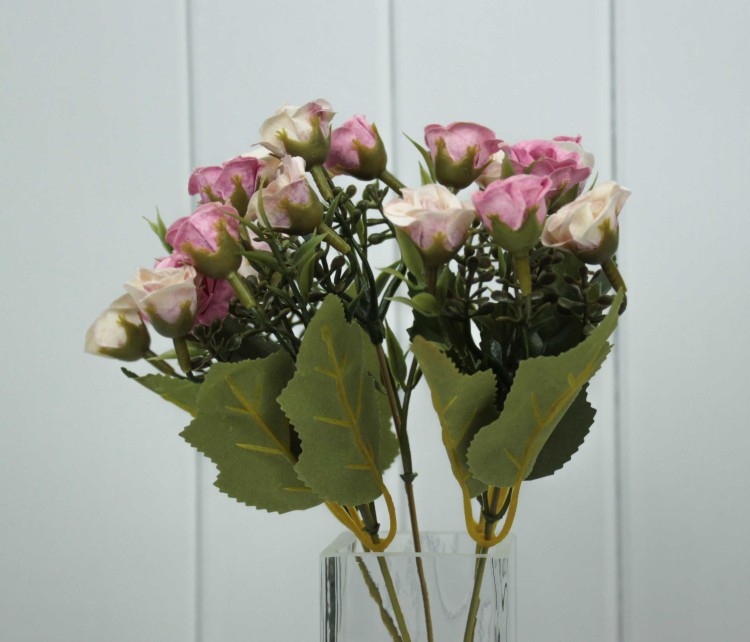 303-10-300/166 Искусственные цветы Розы Бежево-Розовый 30см 1/1 