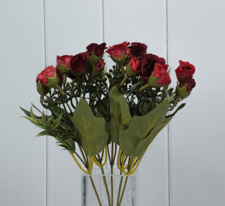 303-10-300/155 Искусственные цветы Розы Красный микс 30см 1/1