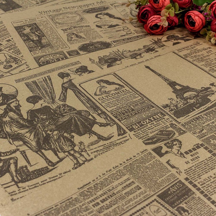 500194 Бумага Крафт 70см 400г "Газета" 1/10