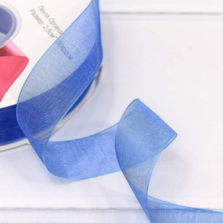 559-25/1040 Лента Органза 2,5см*100ярд Синий 1/13 1/52 559-25/1040 Лента Органза 2,5см*100ярд Синий 1/13 1/52