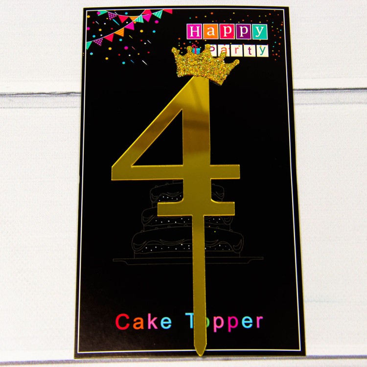 20018/4 Топпер "Цифра 4" 18*6см Золотой 1/20 1/500 20018/4 Топпер "Цифра 4" 18*6см Золотой 1/20 1/500