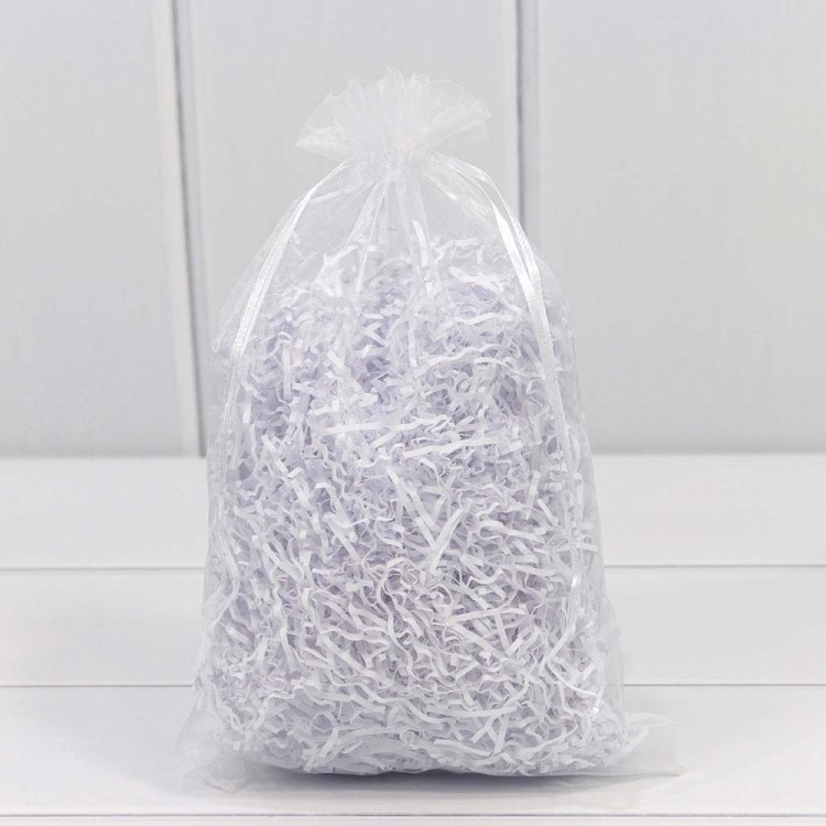 000801-6K Мешочки из органзы 20*30 см однотонные белый 1/100 1/2000 