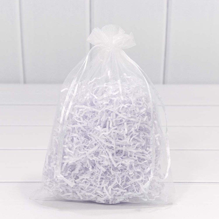 000801-6E Мешочки из органзы 17*23 см однотонные белый 1/100 1/3000