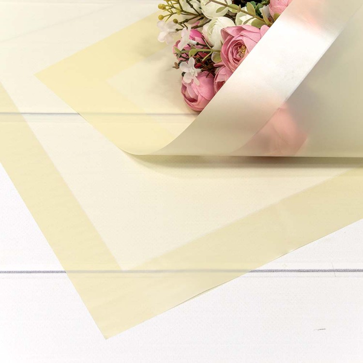 001369/2 Плёнка в листах 58*58 (20 шт.) матовая с широкой рамкой Песочный 1/60