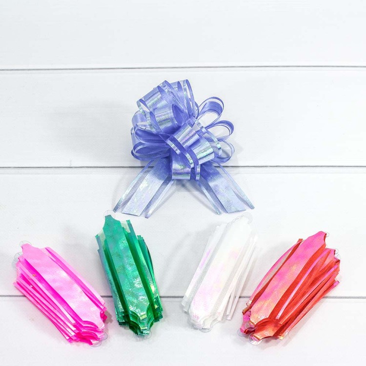 000565-30 Бант-шар 3см Перламутр с органзой (микс) 1/50