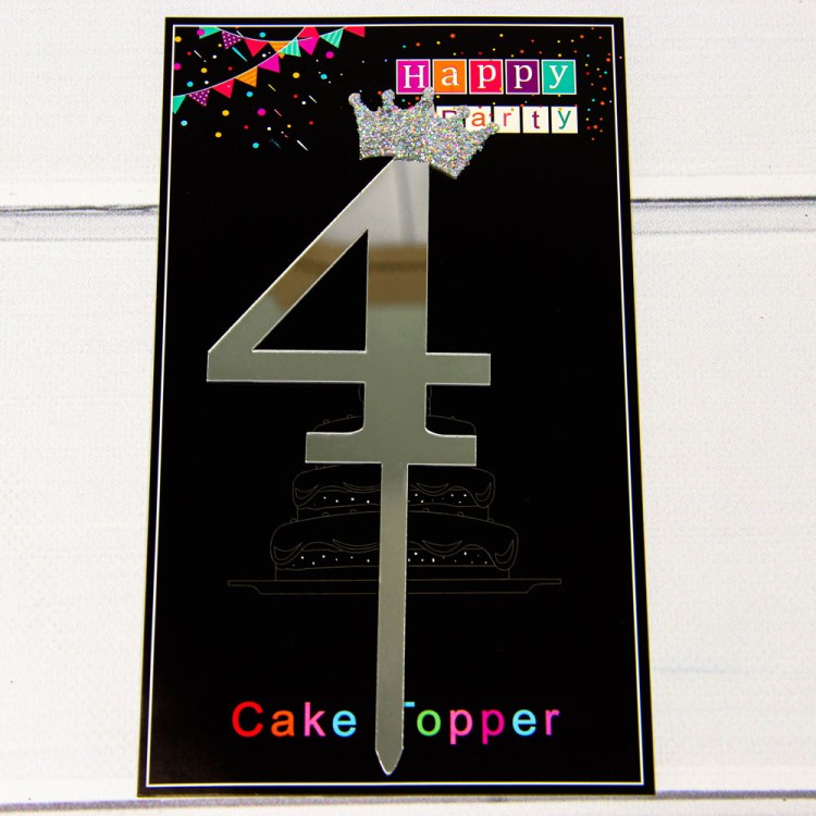 20019/4 Топпер "Цифра 4" 18*6см Серебряный 1/20 1/500 20019/4 Топпер "Цифра 4" 18*6см Серебряный 1/20 1/500