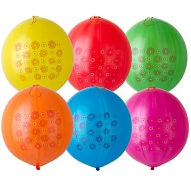 1104-0051 Шары 45см Панч-болл Цветы 25шт