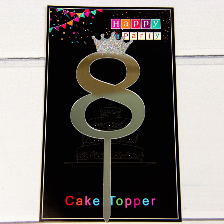 20019/8 Топпер "Цифра 8" 18*6см Серебряный 1/20 1/500 20019/8 Топпер "Цифра 8" 18*6см Серебряный 1/20 1/500