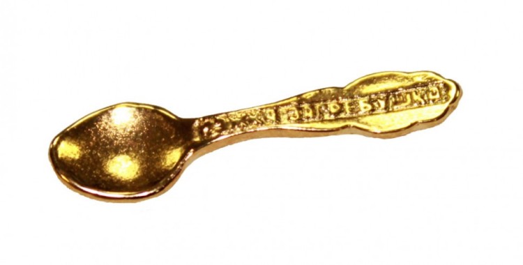 L001G Позолоченная ложка-загребушка  26 мм