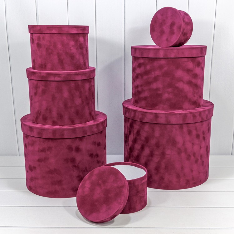 721420/4	Коробки Цилиндр Набор 1/7 40*33 "Бархатный" Пурпурно-фиолетовый 1/1