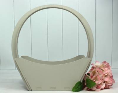 0000181 Цветочная корзина 27х13х33 Серый пастель	