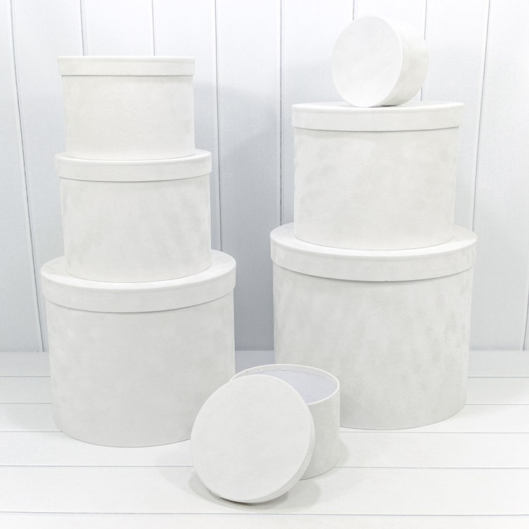 721420/3	Коробки Цилиндр Набор 1/7 40*33 "Бархатный" Белый 1/1