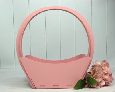 0000179 Цветочная корзина 27х13х33 Пудра пастель	