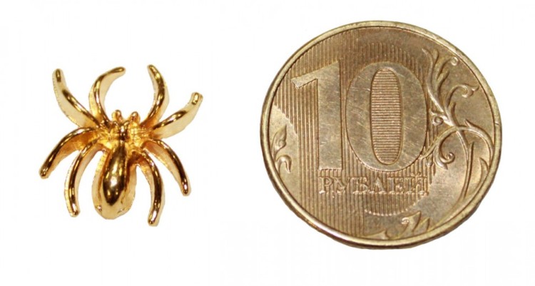 L002G Паучок золотой 15 мм