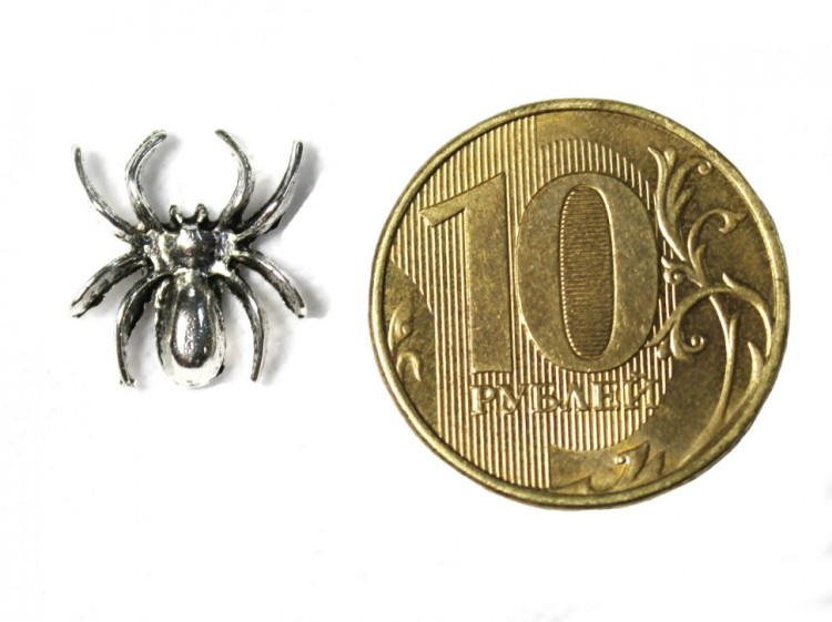 L002S Паучок под серебро 15 мм