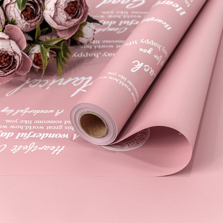 1601/4092 Плёнка 0,58*10м матовая с печатью 65мкм Пастельно-розовый 1/30 1601/4092 Плёнка 0,58*10м матовая с печатью 65мкм Пастельно-розовый 1/30