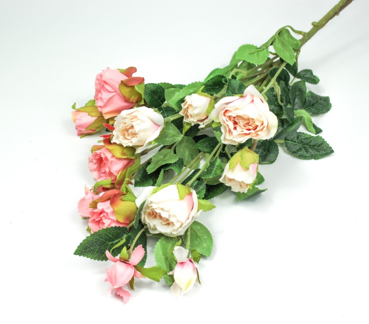 303-02-088/02 Искусственные цветы Кустовые Розы 80 см Розовый микс 1/2 