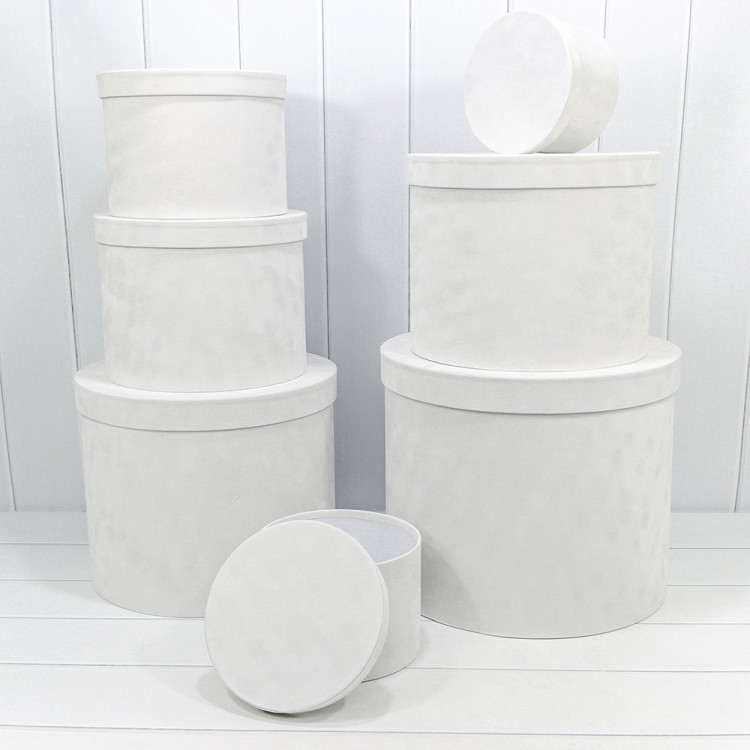 721400/3	Коробки Цилиндр Набор 1/7 42*35 "Бархатный" Белый 1/1