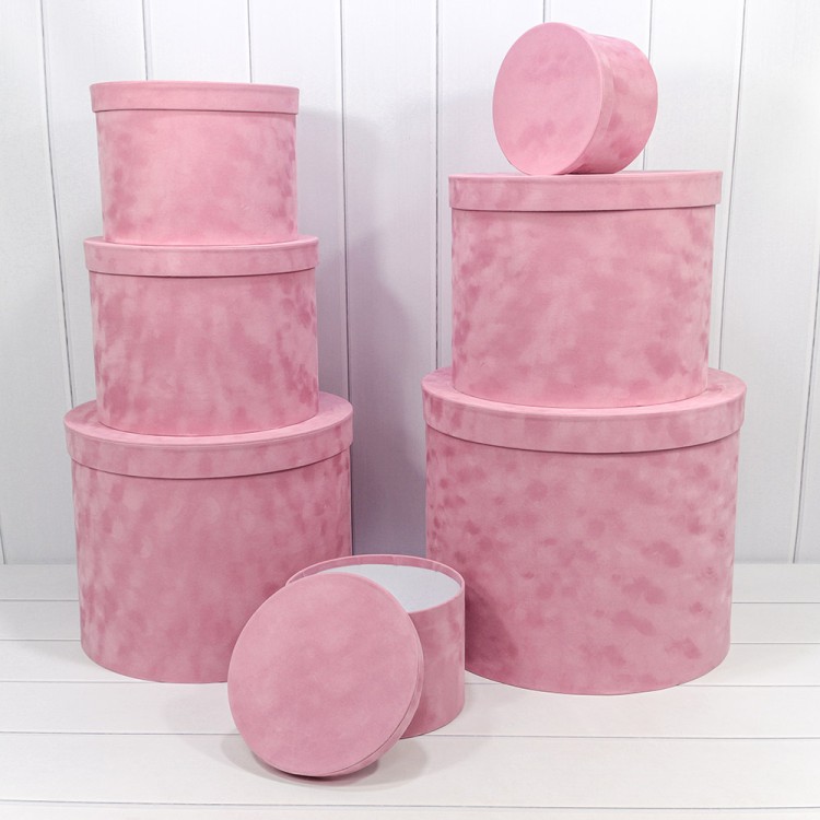 721400/2	Коробки Цилиндр Набор 1/7 42*35 "Бархатный" Розовый 1/1