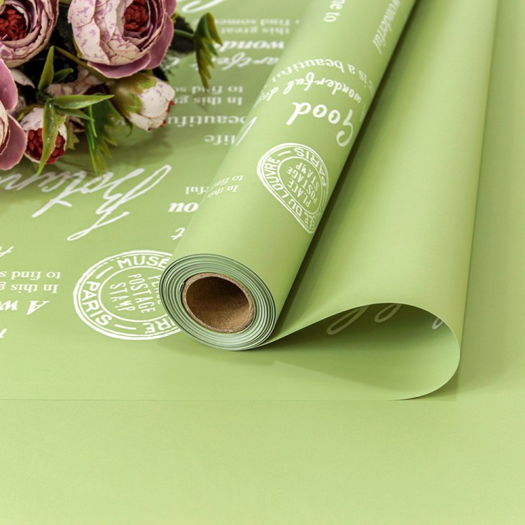 1601/7493 Плёнка 0,58*10м матовая с печатью 65мкм Фисташковый 1/30 1601/7493 Плёнка 0,58*10м матовая с печатью 65мкм Фисташковый 1/30