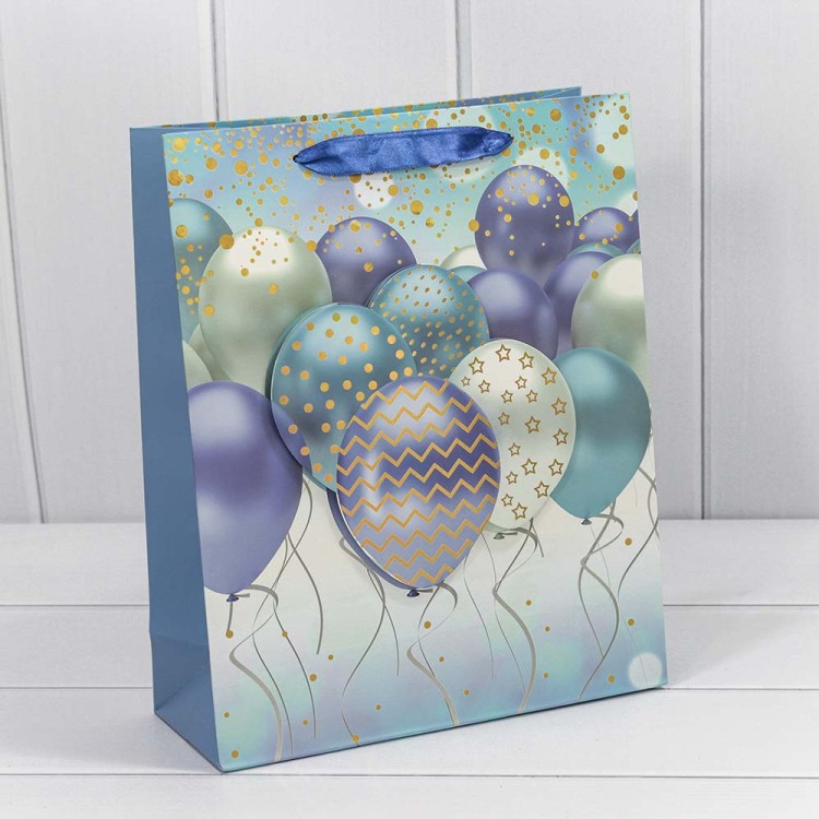 000111C Пакет подарочный с 3D аппликацией "Воздушные шары" (микс) 26*32*13 210г 1/20 1/240