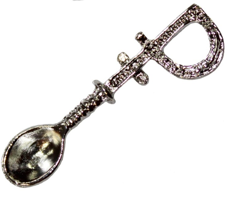 L007S Серебрянная рублевая ложка-загребушка 45 мм