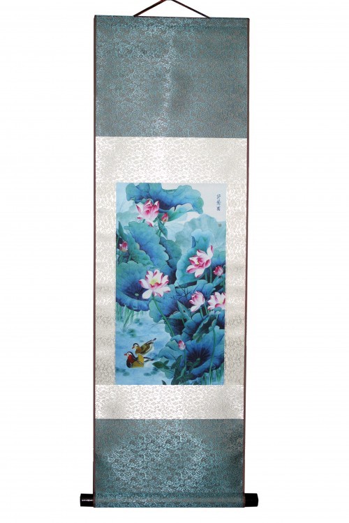 888102-33 Панно из шёлка "Лотос и и уточки" (34,5х96 см) 888102-33 Панно из шёлка "Лотос и и уточки" (34,5х96 см)