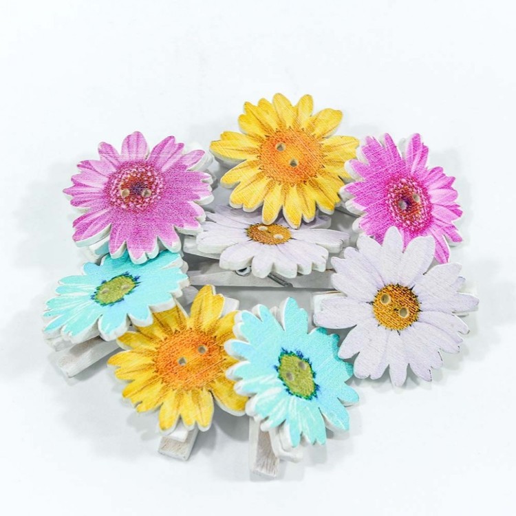 260033 Прищепки декоративные 3,5*3,5 см Цветы (100 шт) 1/48 