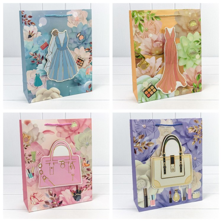 000318A Пакет подарочный с 3D аппликацией "Детский" (микс 318) 30*41,5*12 210г 1/20 1/120