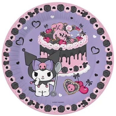 1502-6534 Набор бумажных тарелок Kuromi 18см 6шт 1502-6534 Набор бумажных тарелок Kuromi 18см 6шт