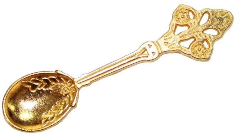 L011G Позолооченная ложка загребушка 60 мм